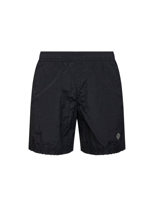 Black Nylon Metal swim shorts<BR/>