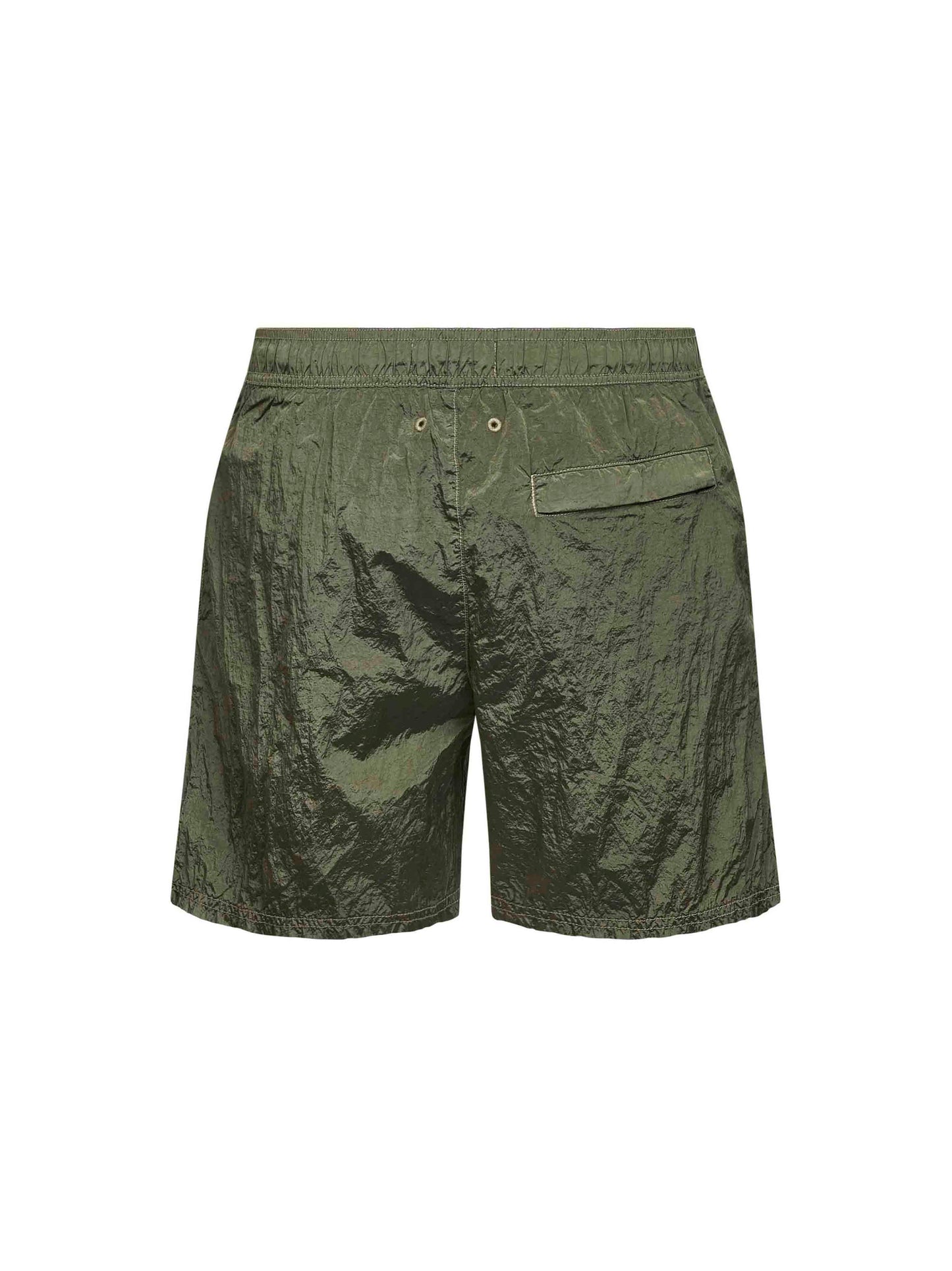 Military green Nylon Metal swim shorts