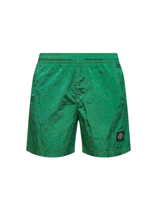 Malachite green Nylon Metal swim shorts