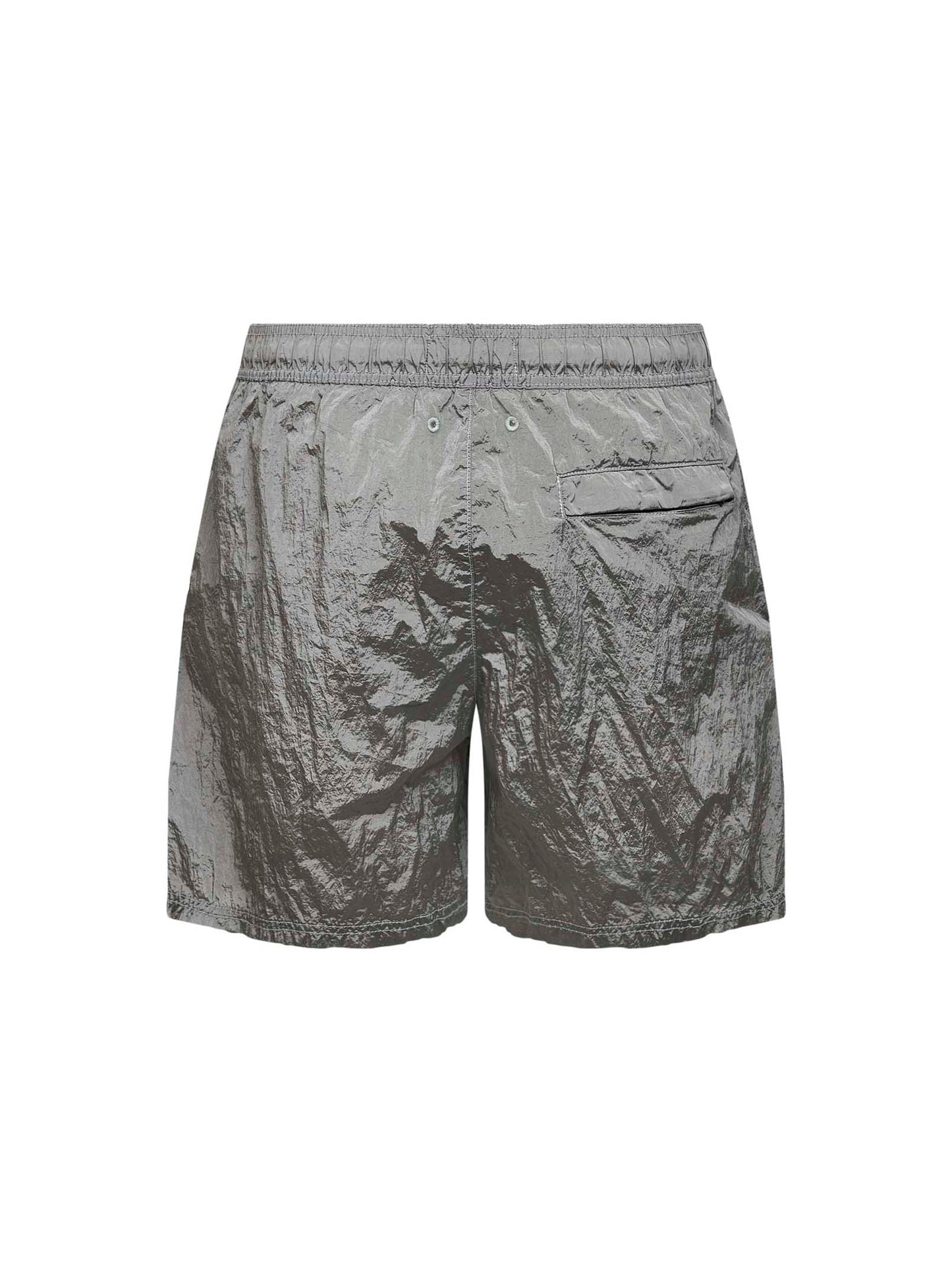 Pearl grey Nylon Metal swim shorts