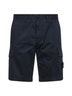 Bermuda cargo in broken twill stretch blu