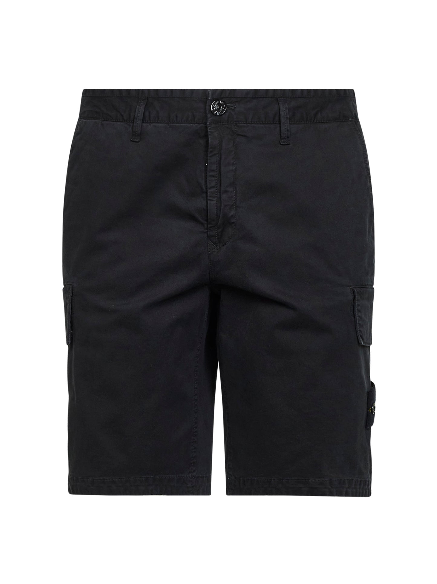 Bermuda cargo in broken twill stretch nero