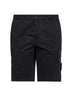 Bermuda cargo in broken twill stretch nero