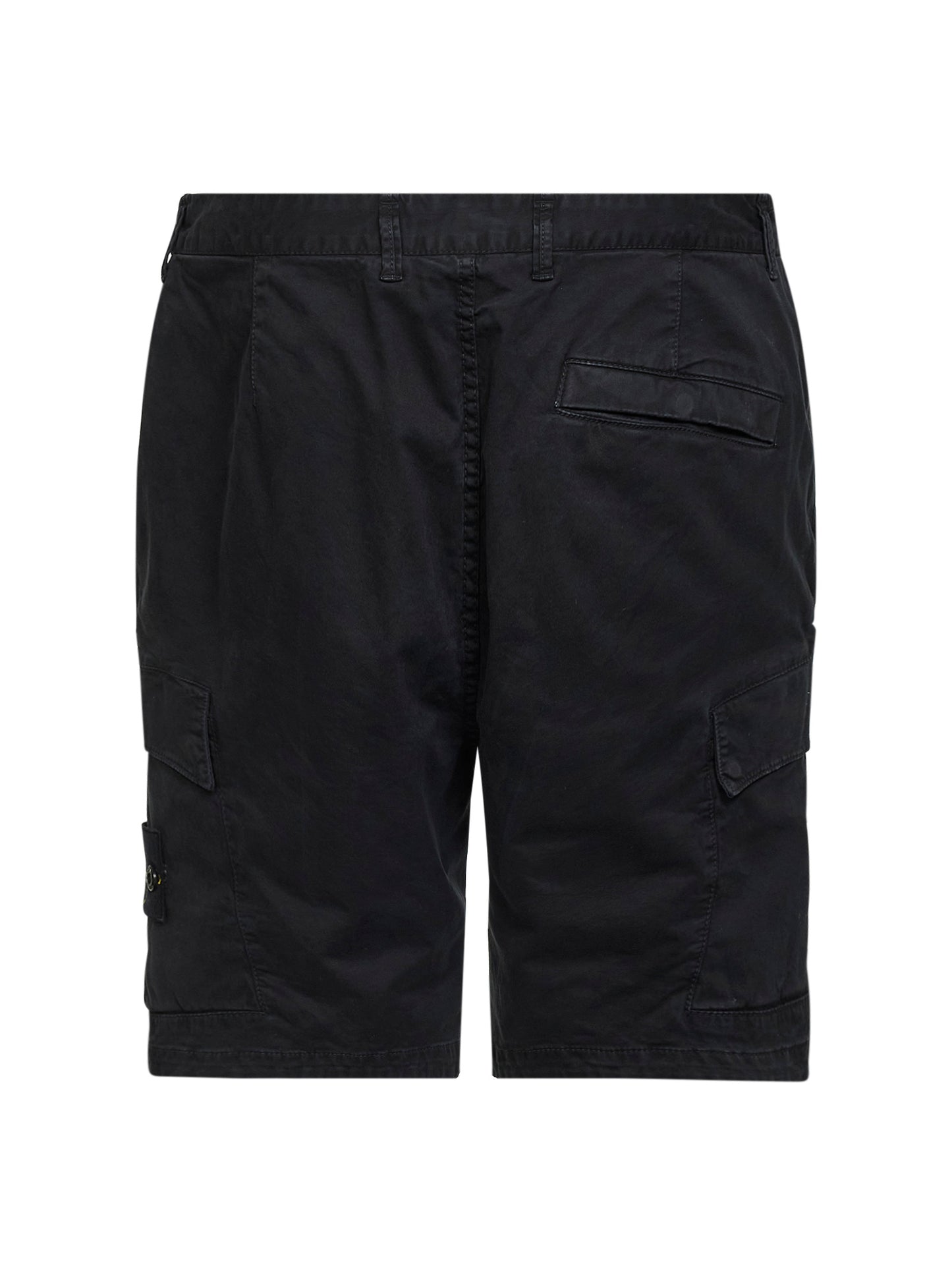 Bermuda cargo in broken twill stretch nero