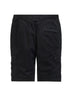 Bermuda cargo in broken twill stretch nero