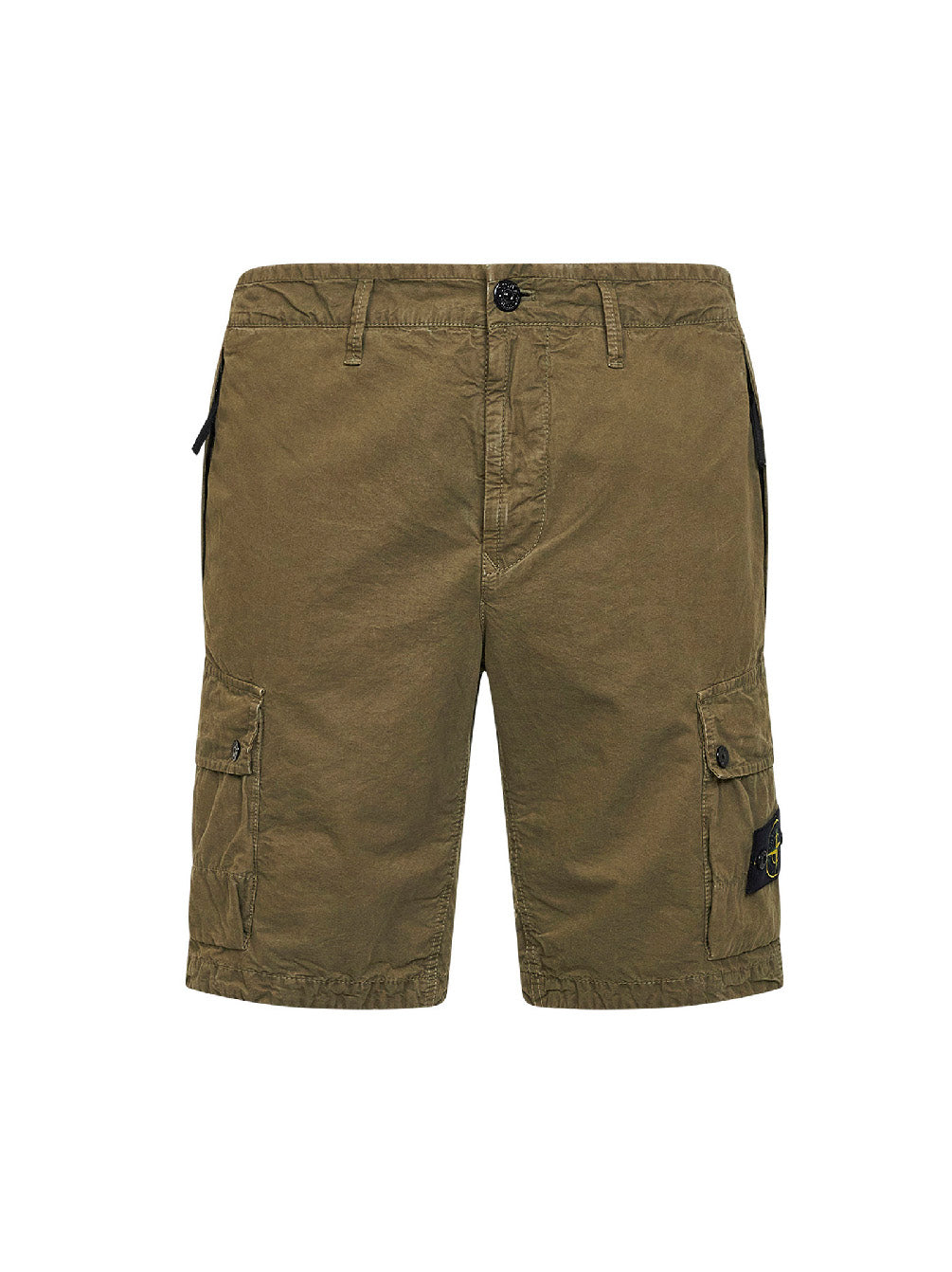 Bermuda cargo in twill di cotone biologico verde militare