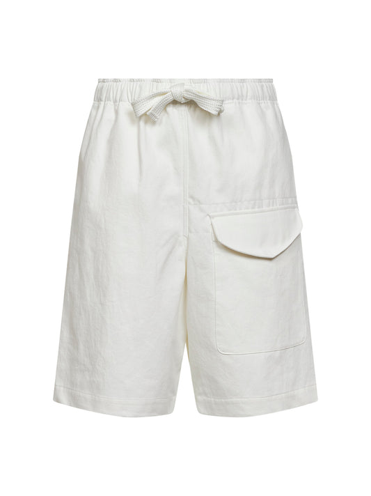 Salt slub cotton twill Ikaria Bermuda shorts