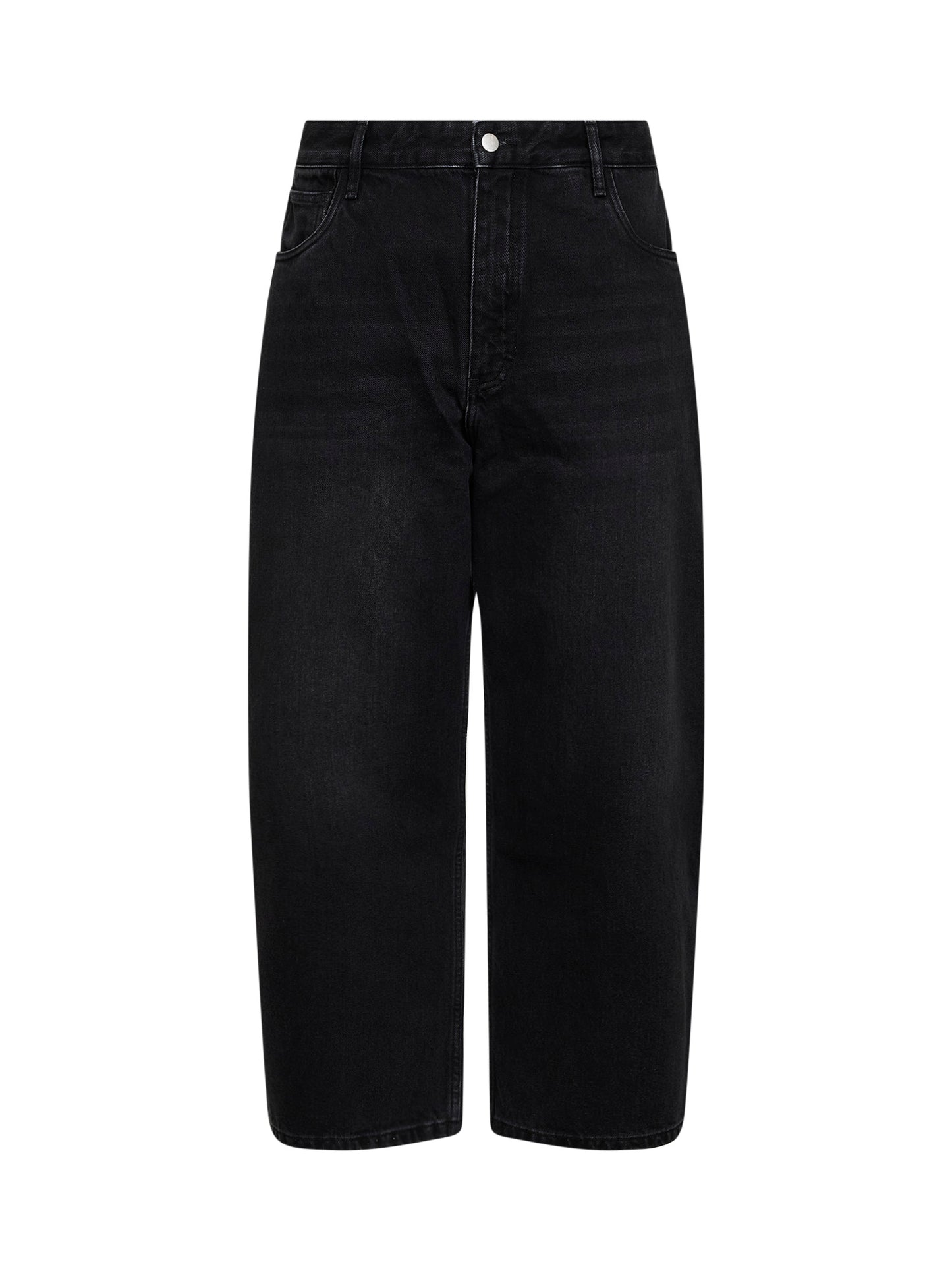 Washed black cotton denim Paolo jeans