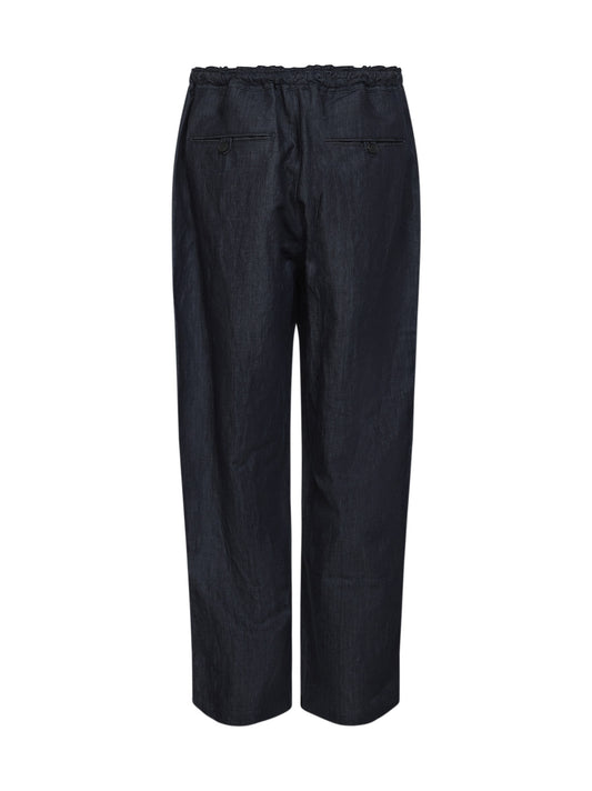 Indigo cotton and linen twill Sonny trousers