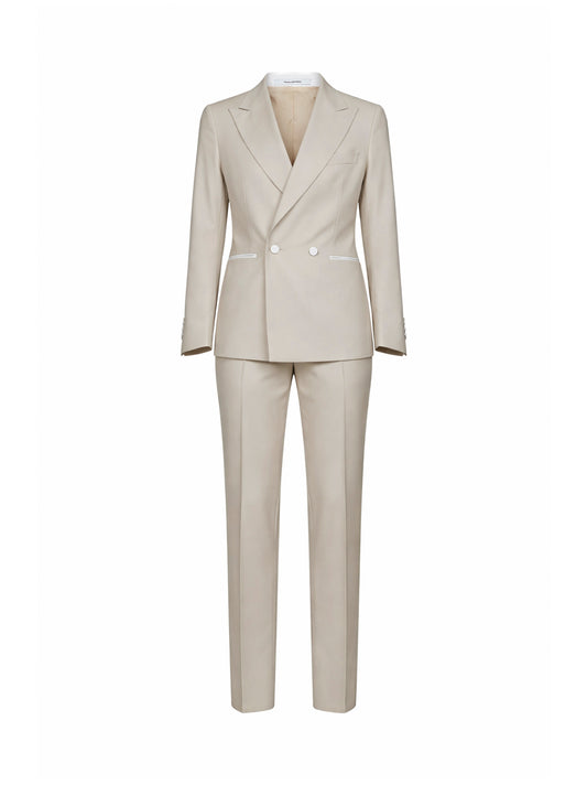 Beige virgin wool Bruce tuxedo suit