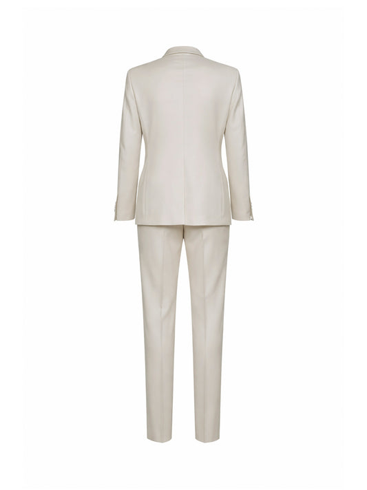 Beige virgin wool Bruce tuxedo suit