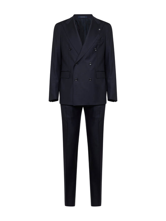 Blue virgin wool Vesuvio double-breasted suit