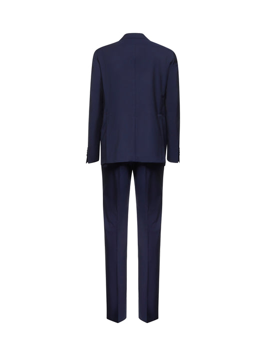 Blue virgin wool Vesuvio single-breasted suit