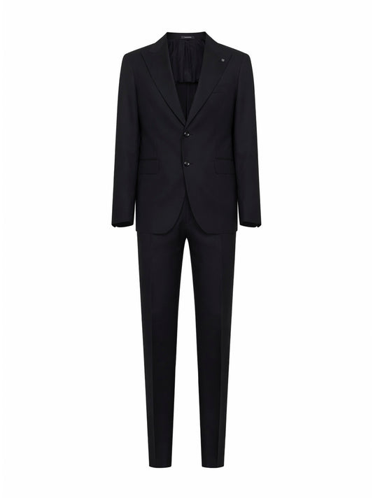Black virgin wool Single-breasted Vesuvio suit