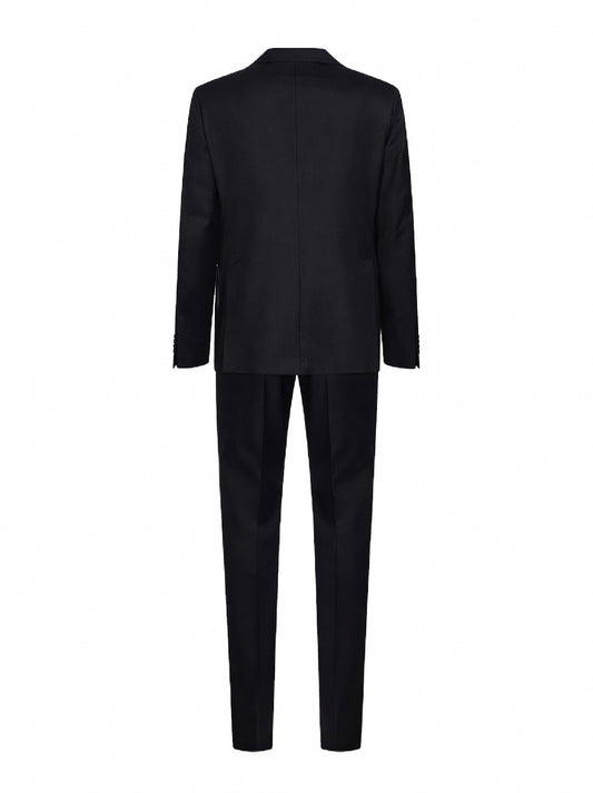 Black virgin wool Single-breasted Vesuvio suit