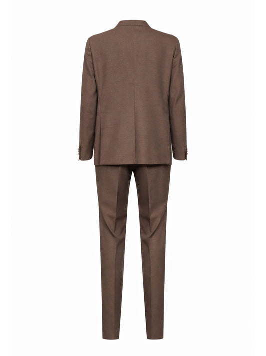 Dark brown virgin wool Vesuvio single-breasted suit