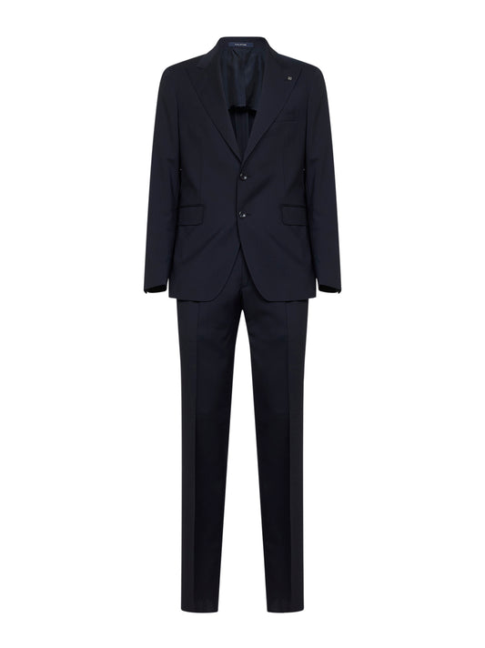 Blue virgin wool single-breasted Vesuvio suit