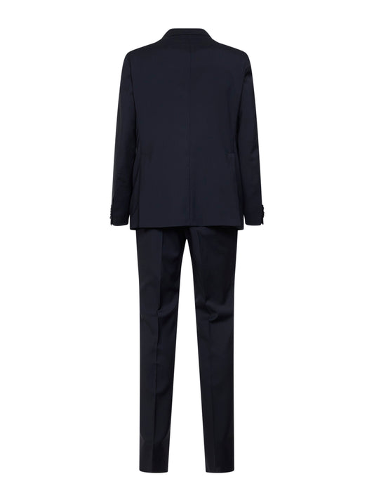 Blue virgin wool single-breasted Vesuvio suit
