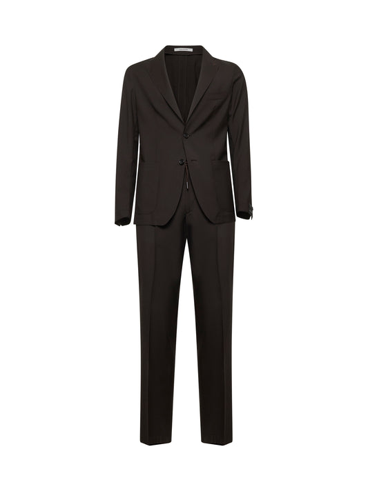 Brown virgin wool Montecarlo single-breasted suit