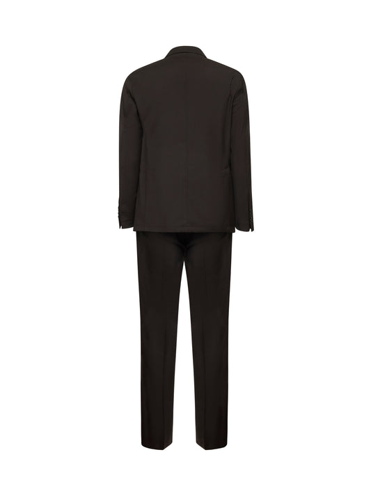 Brown virgin wool Montecarlo single-breasted suit