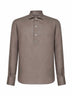 Camicia stile polo in lino tortora