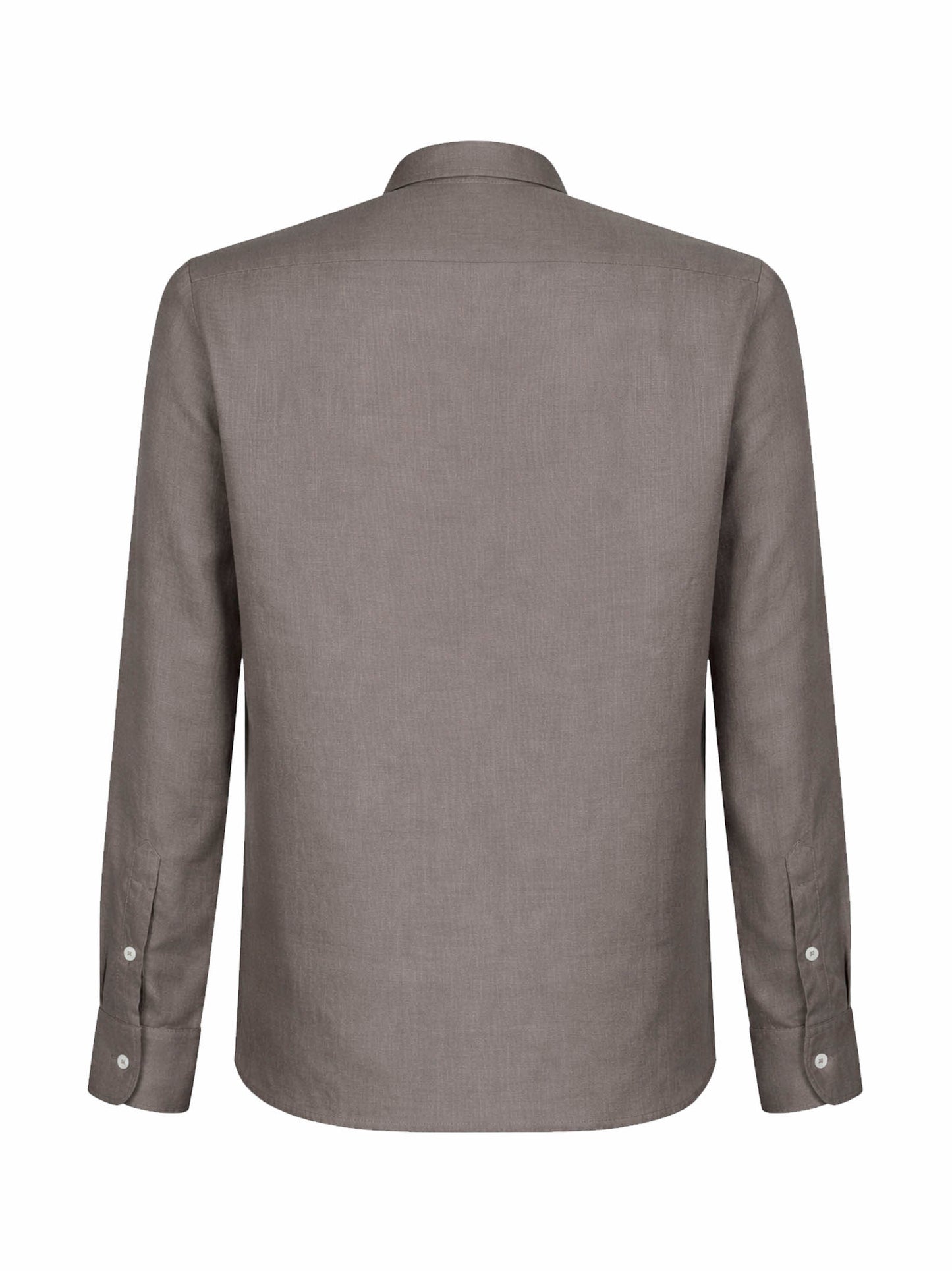 Camicia stile polo in lino tortora