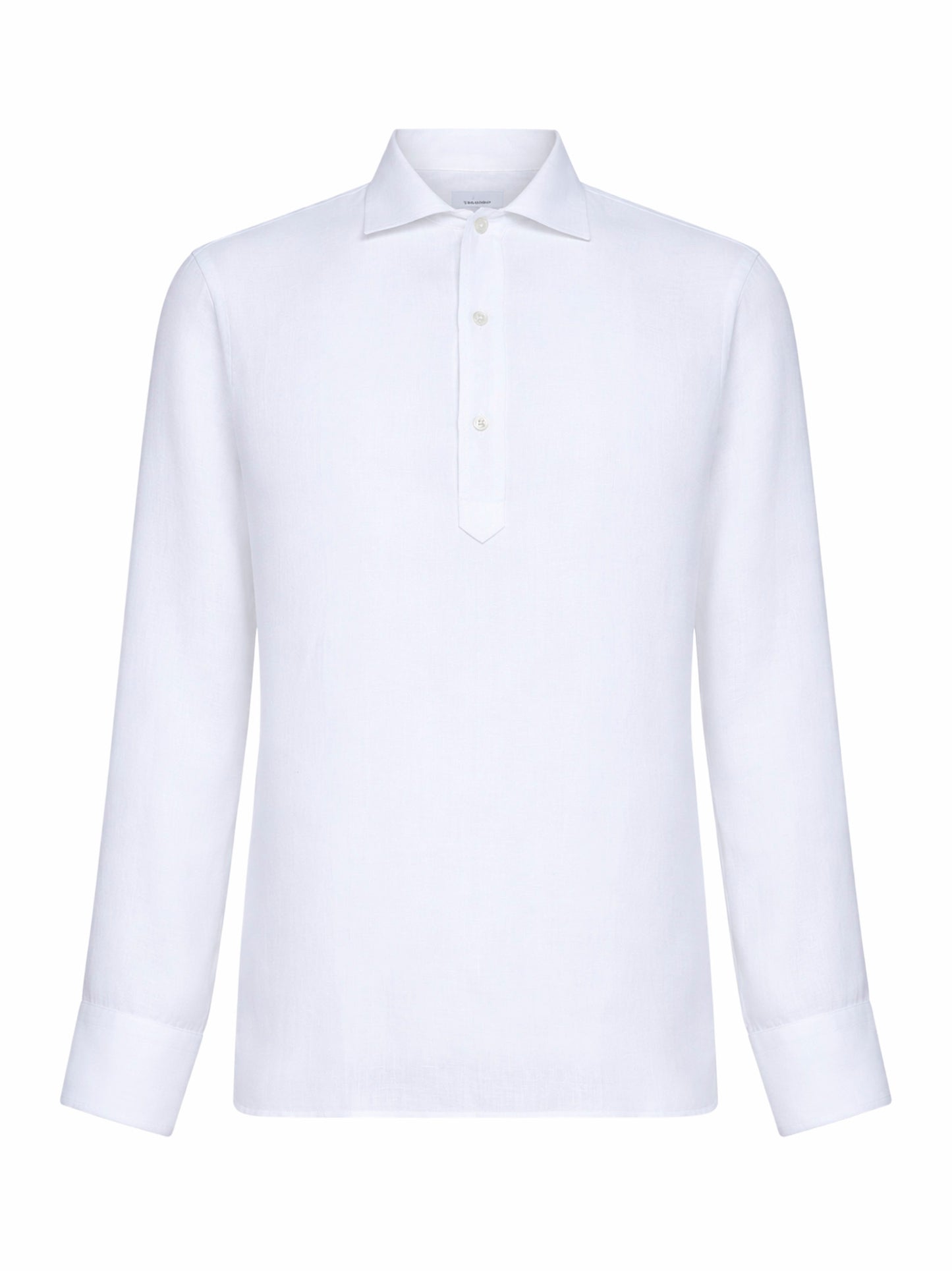 Camicia stile polo in lino bianco