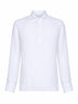 Camicia stile polo in lino bianco