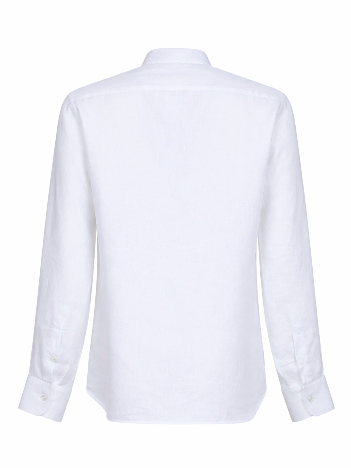 Camicia stile polo in lino bianco