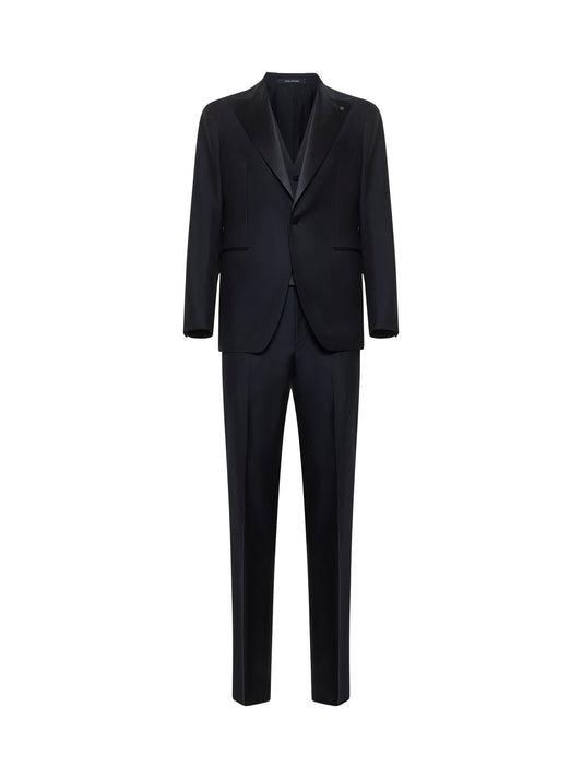 Blue virgin wool Vesuvio tuxedo suit