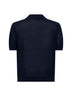 Polo in maglia pointelle di cotone blu