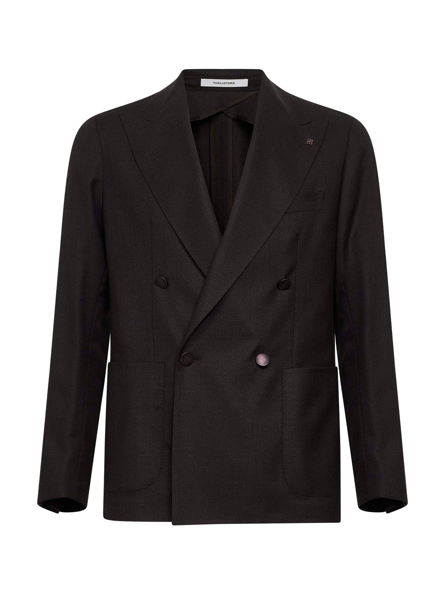 Giacca doppiopetto Montecarlo in lana vergine stretch moro