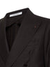 Giacca doppiopetto Montecarlo in lana vergine stretch moro