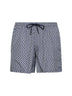Shorts da mare in nylon stampato blu navy