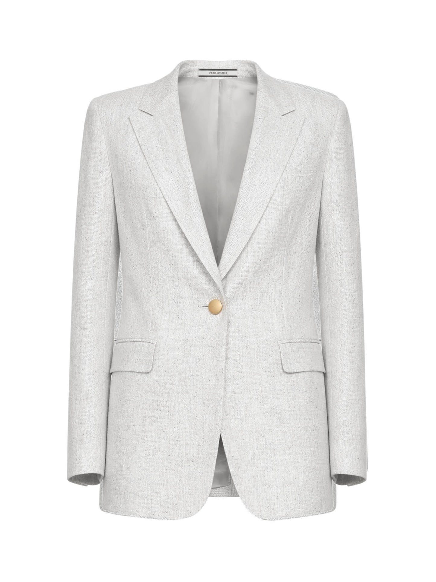 Giacca monopetto in misto viscosa melange perla