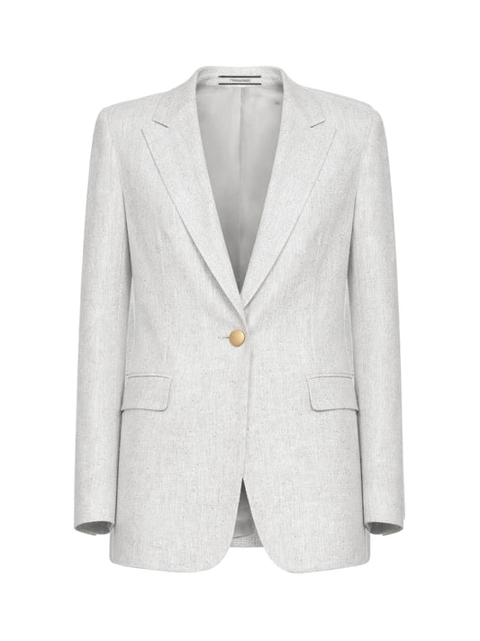 Pearl melange viscose blend single-breasted blazer