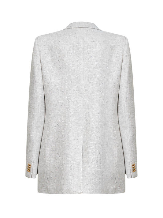 Pearl melange viscose blend single-breasted blazer