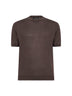 T-shirt girocollo in maglia di seta moro