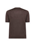 T-shirt girocollo in maglia di seta moro