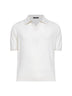 Polo in maglia di seta bianca