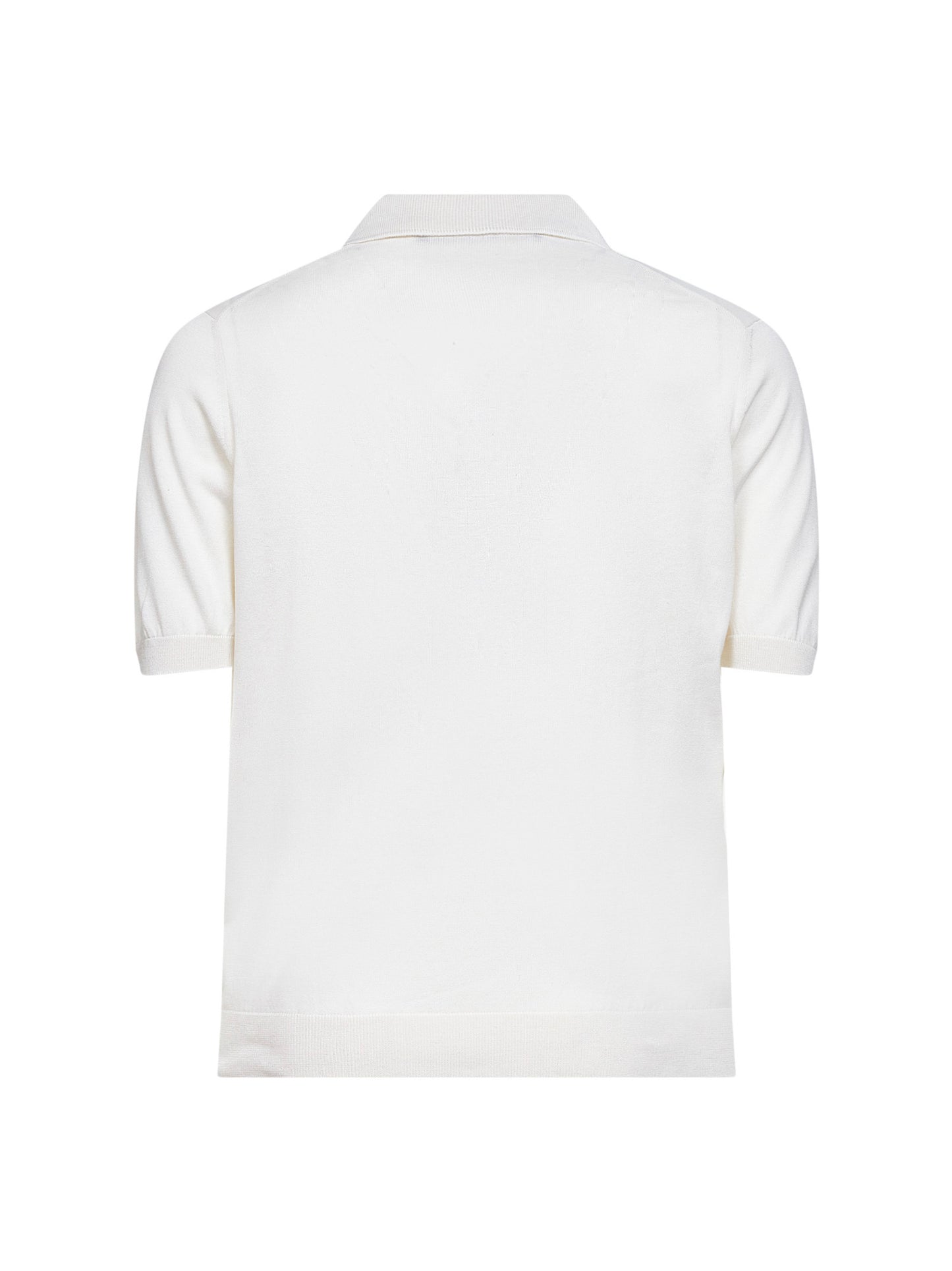 Polo in maglia di seta bianca
