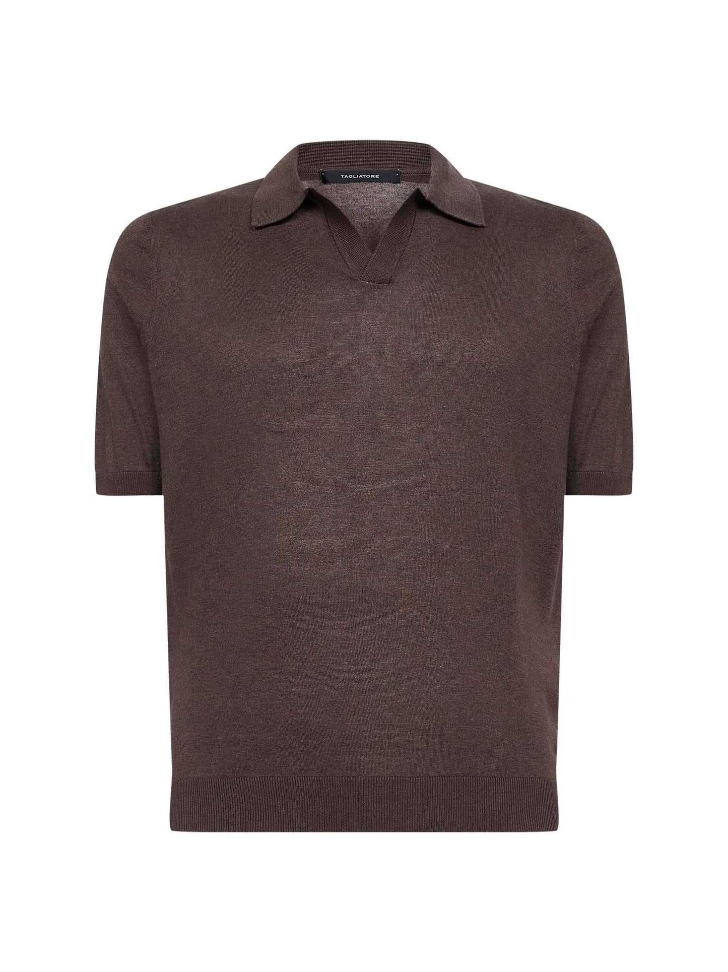 Polo in maglia di seta moro