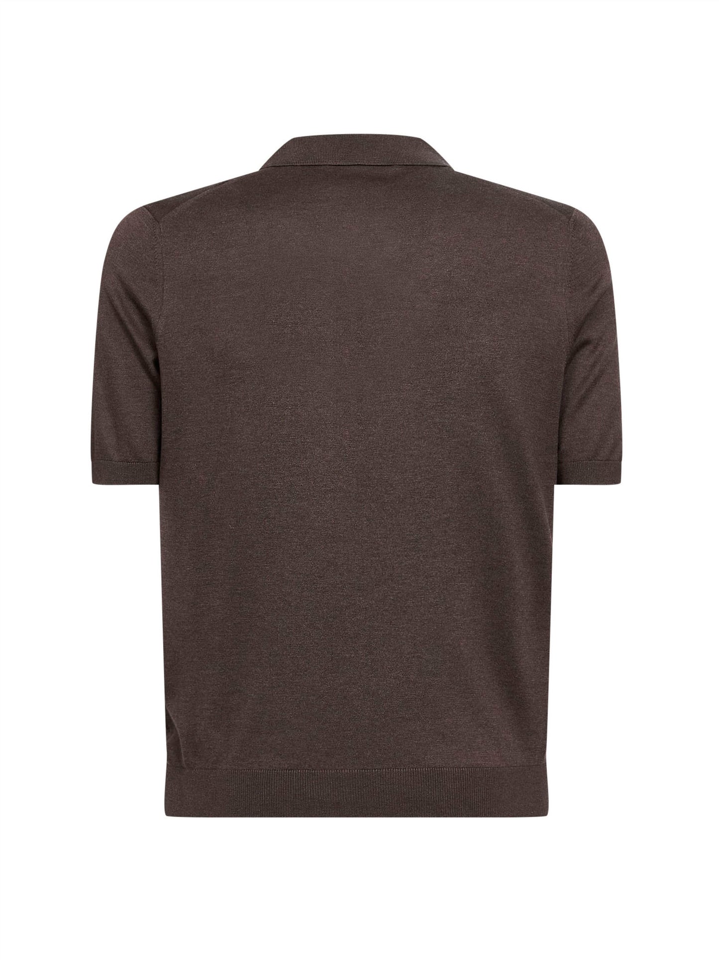 Polo in maglia di seta moro