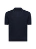 Polo in maglia di seta blu