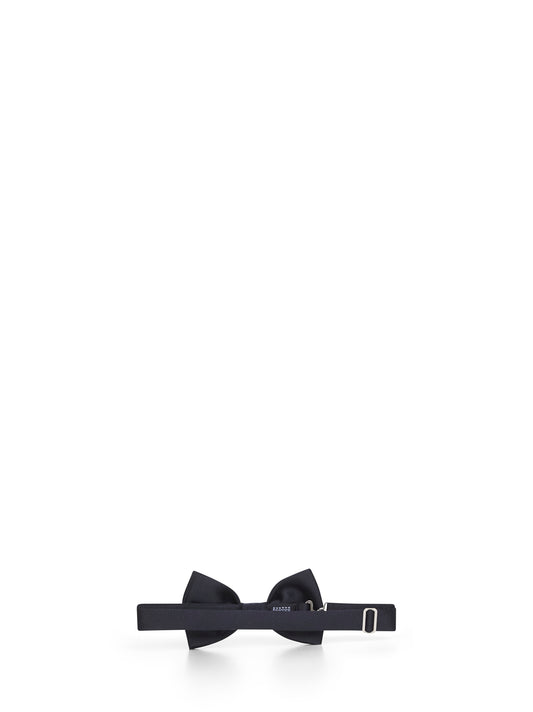 Blue satin bow tie