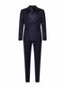 Abito smoking Bruce in lana vergine jacquard blu