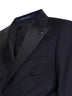 Abito smoking Bruce in lana vergine jacquard nera