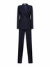 Abito doppiopetto in lana vergine stretch blu