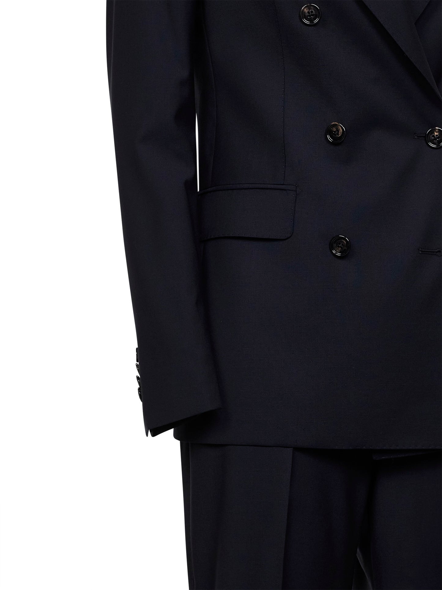 Abito doppiopetto in lana vergine stretch blu