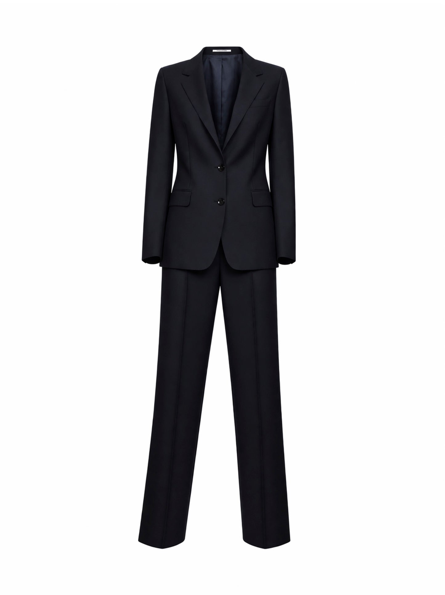Abito monopetto Parigi in lana vergine stretch blu<BR/>